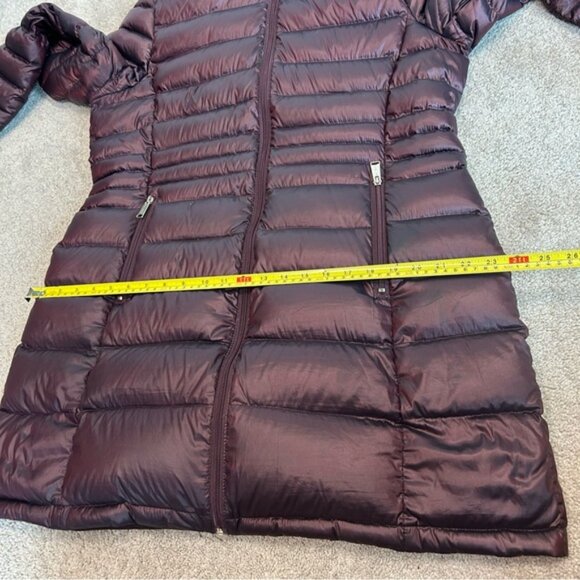 Andrew Marc burgundy red quilted packable compressible goose down hood coat XL - Picture 9 of 14